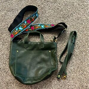 Portland Leather Goods forest pebbled leather mini crossbody